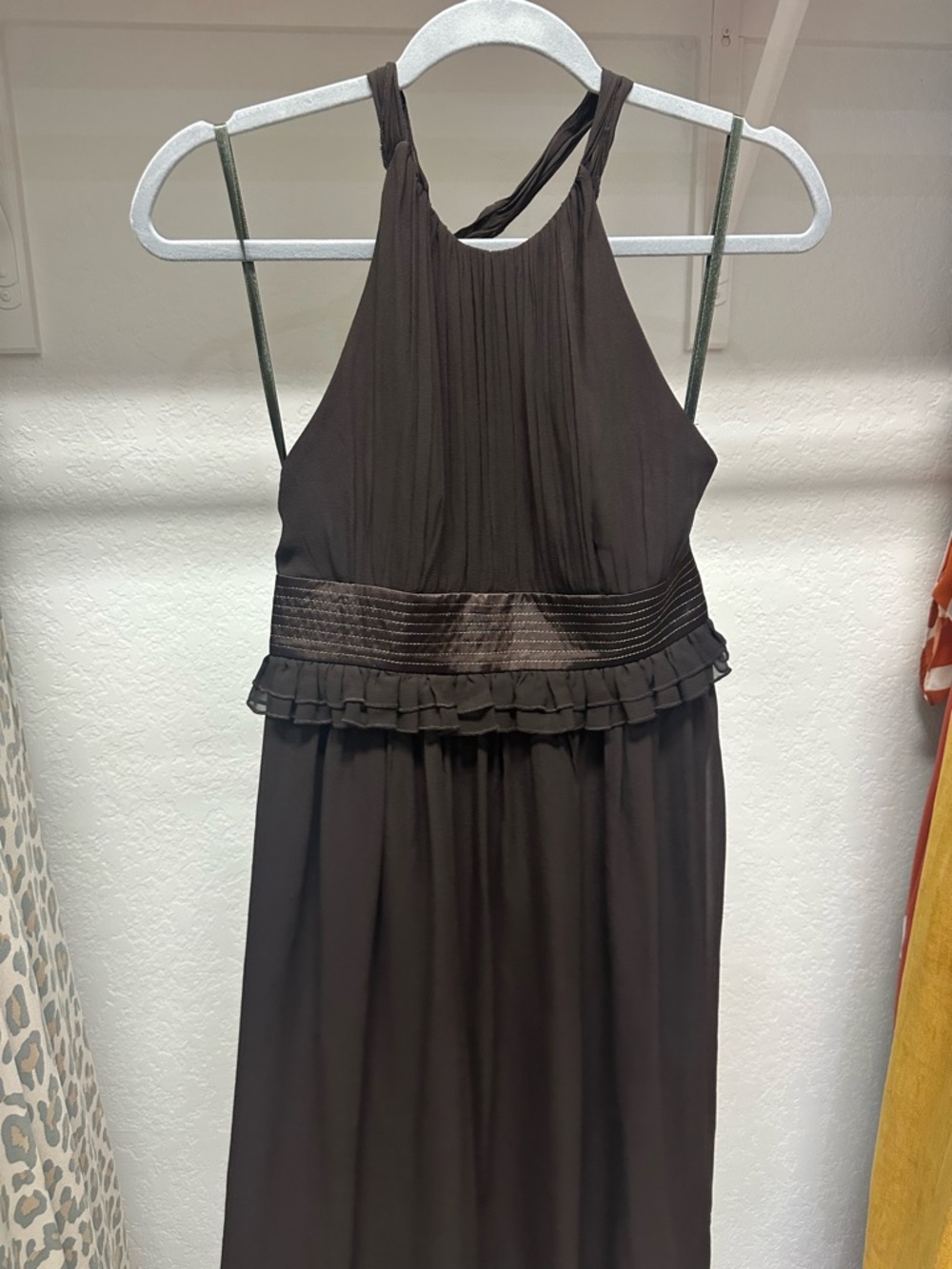 BCBG Paris Black Backless Halter Maxi Dress